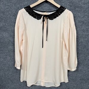 Disney L.C. Lauren Conrad Large Blouse Beige Snow White Cosplay Office Layering